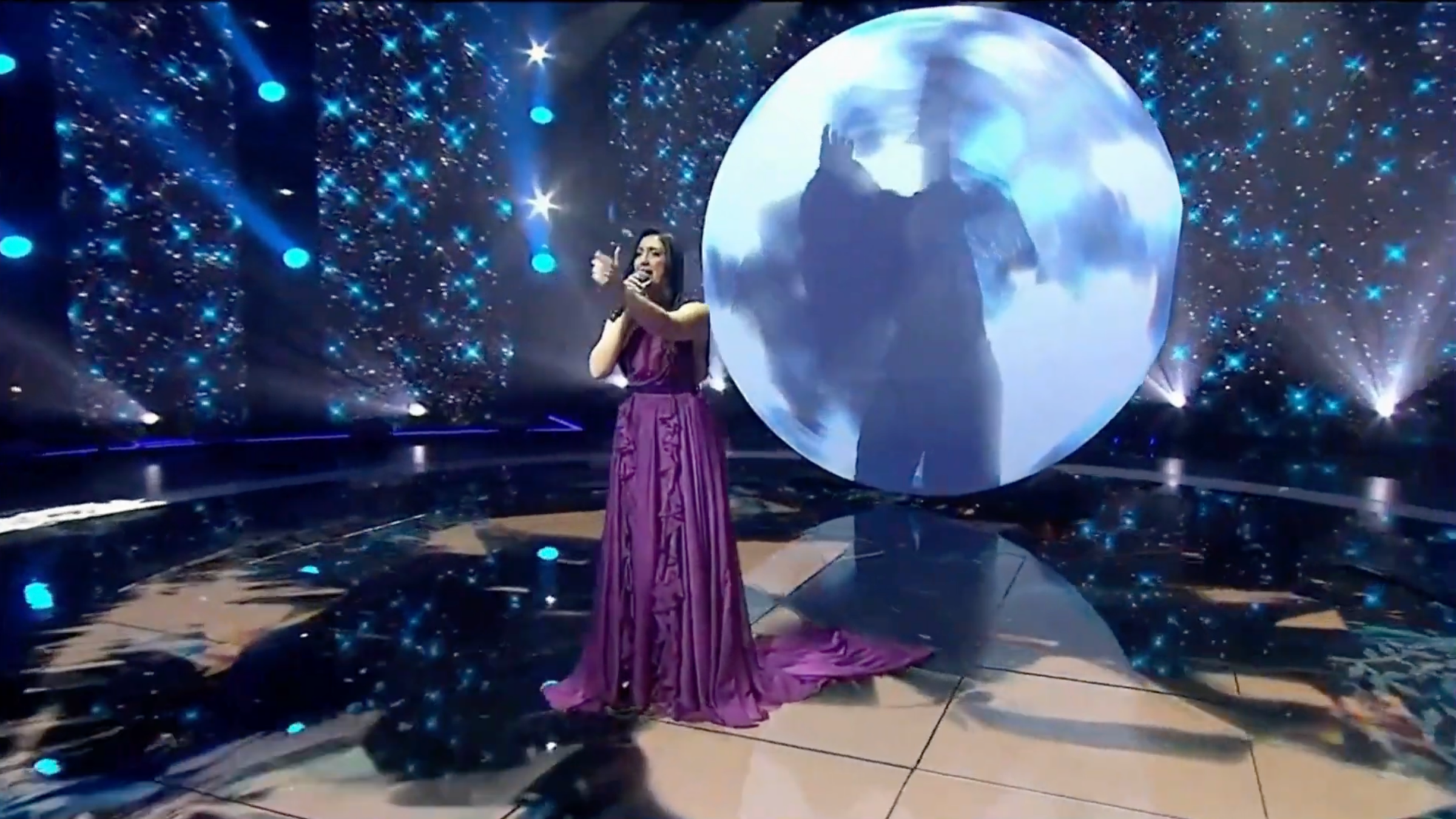 Yuval Raphael sings “Dancing Queen” on “Rising Star” to become Israel’s selection for the 2025 Eurovision competition, Jan. 22, 2025. (Screenshot)